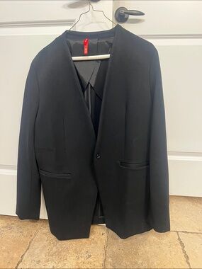 SPANX Black Women's Single-Button Collarless Blazer